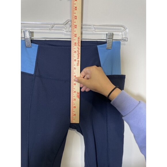 Sweaty Betty Super Soft Crop 7/8 Leggings Blue Size US 6 Athleisure Colorblock - Picture 6 of 8
